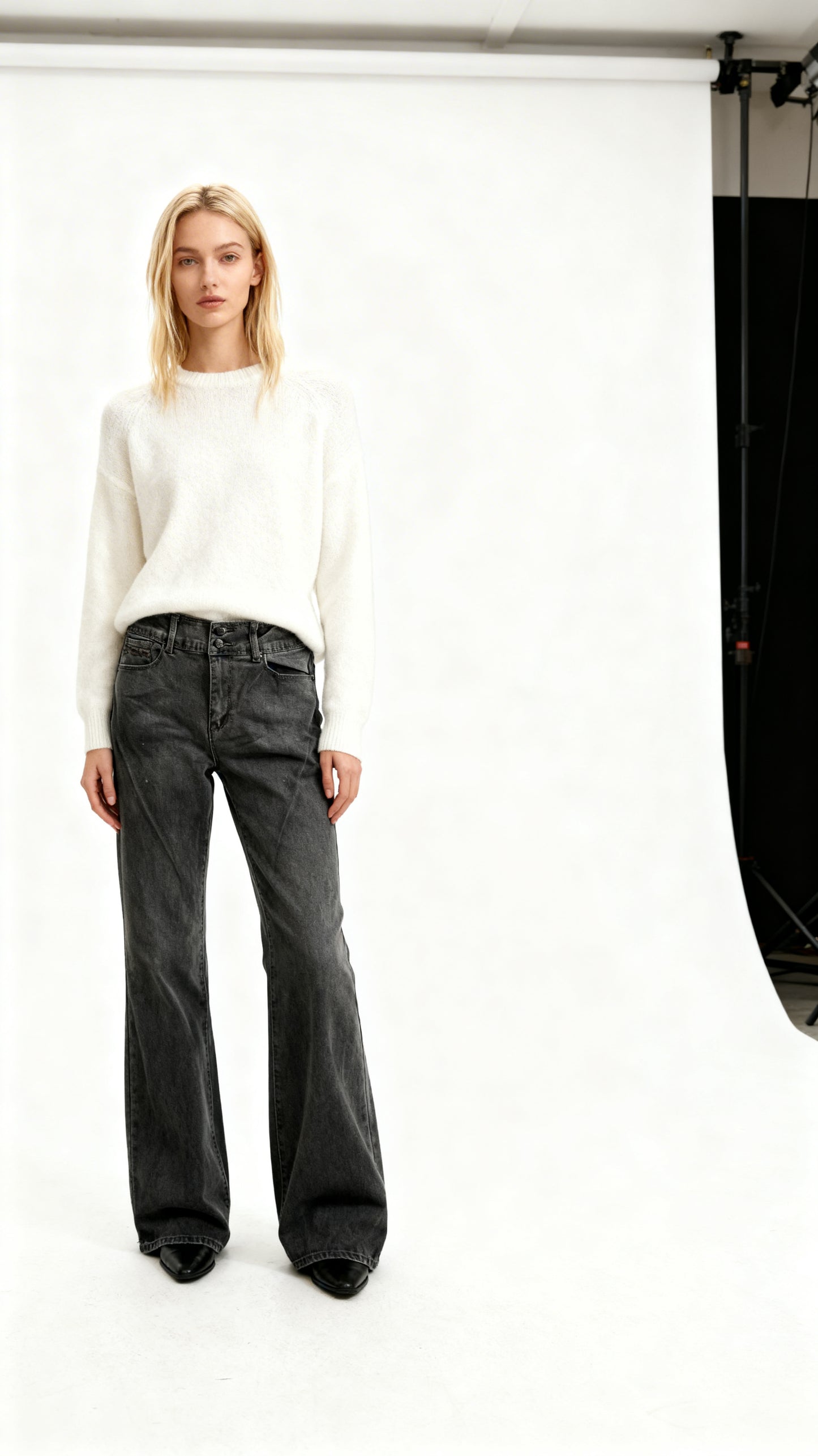 Jeans Mujer gris Semirecto