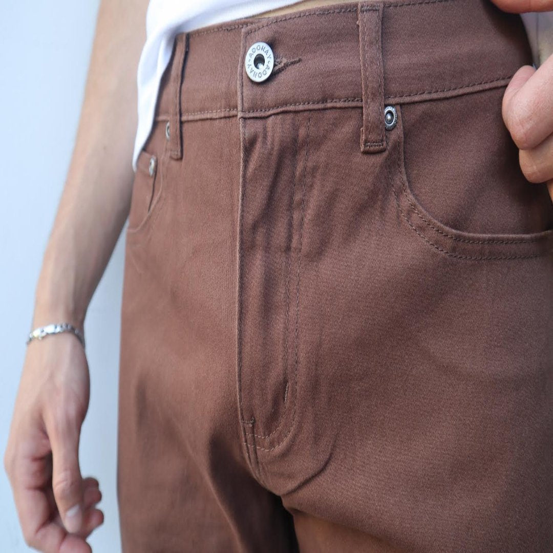 Jeans Hombre Cafe recto elasticado