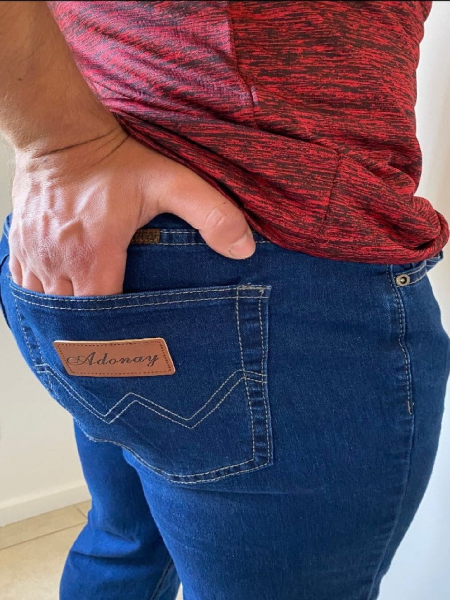 Jeans Hombre azul recto elasticado