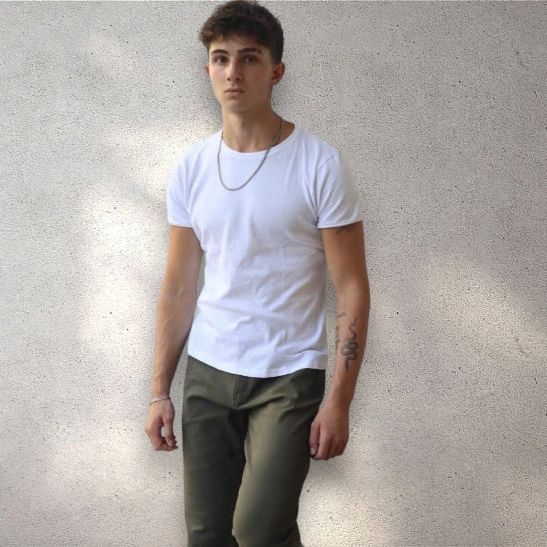 Jeans Hombre Verde recto elasticado