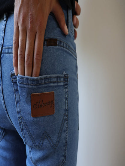 Jeans Hombre celeste  recto elasticado