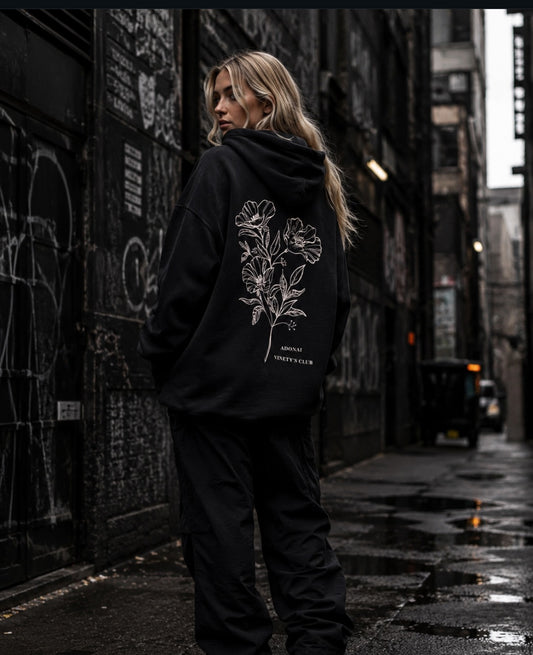 Hoodie Negro NINETY'S CLUB