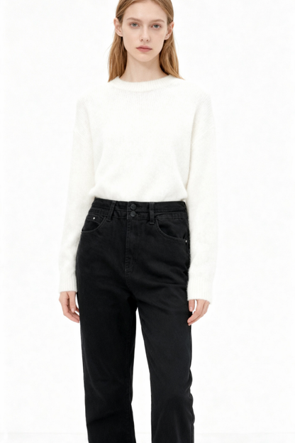 Jeans Mujer Semirecto Negro