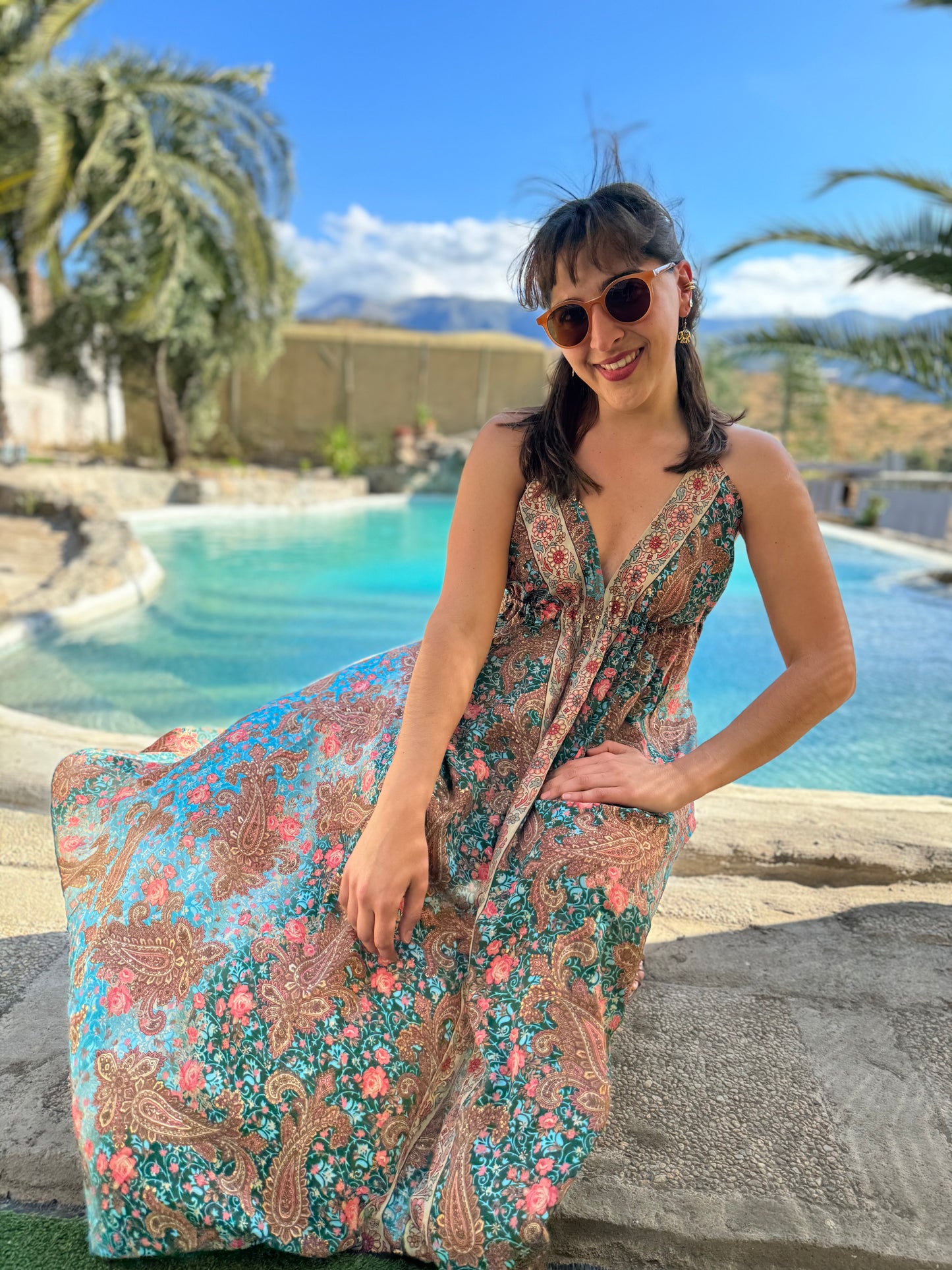 Vestido Hindù Largo 100% Seda