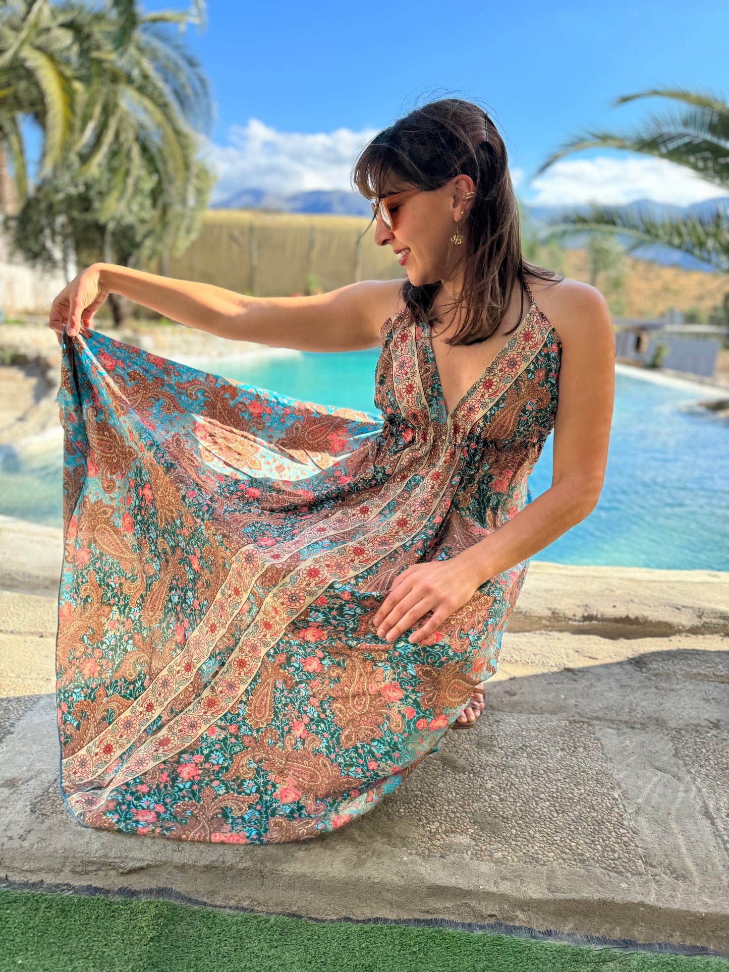 Vestido Hindù Largo 100% Seda