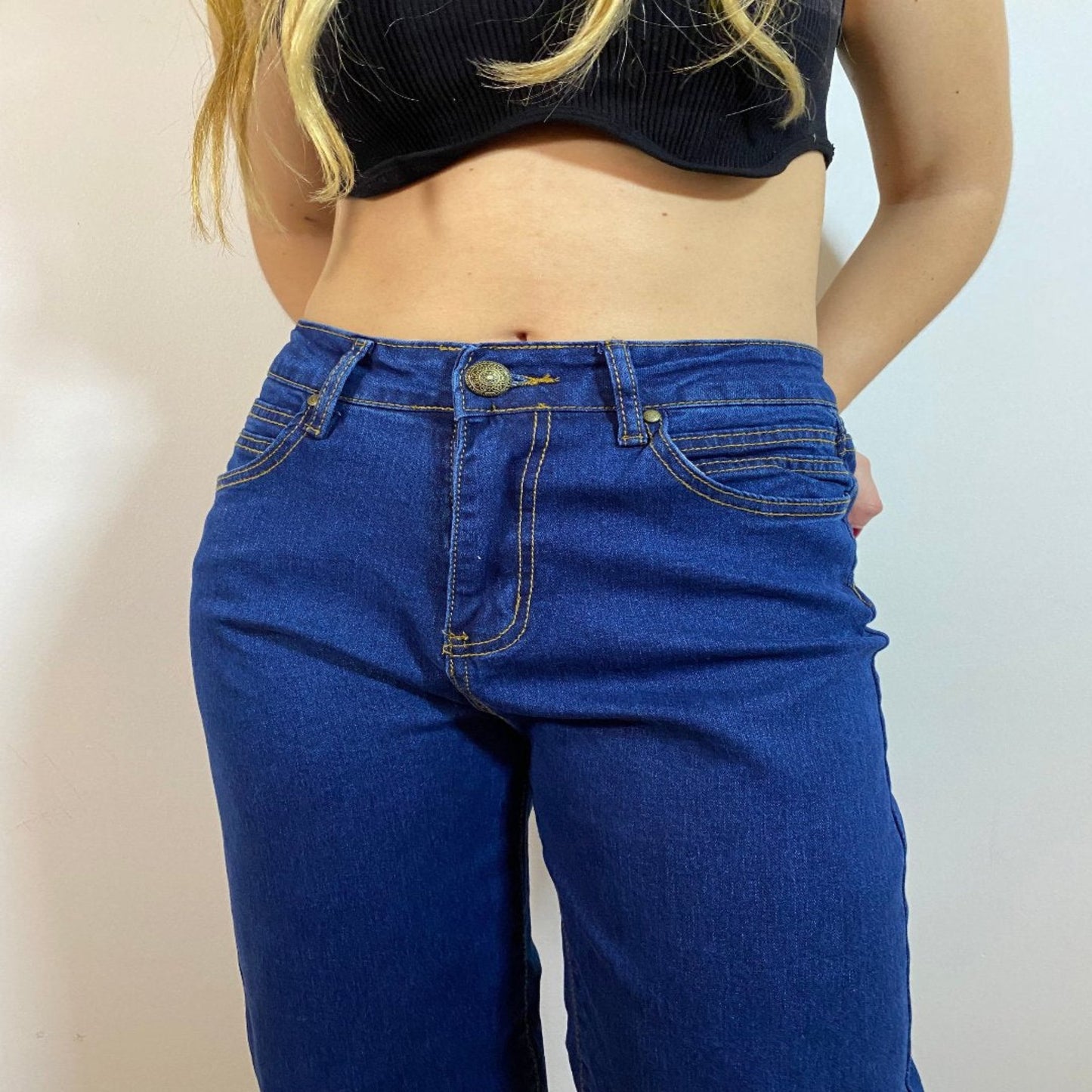 Jeans mujer palazzo azul