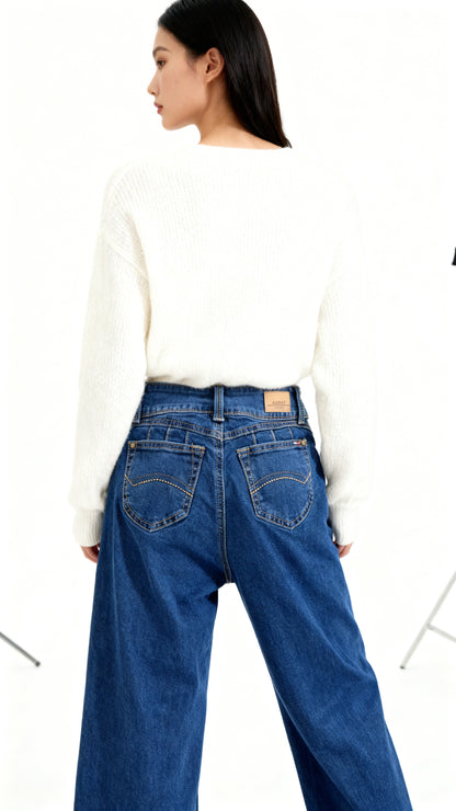 Jeans Mujer Azul Semirecto