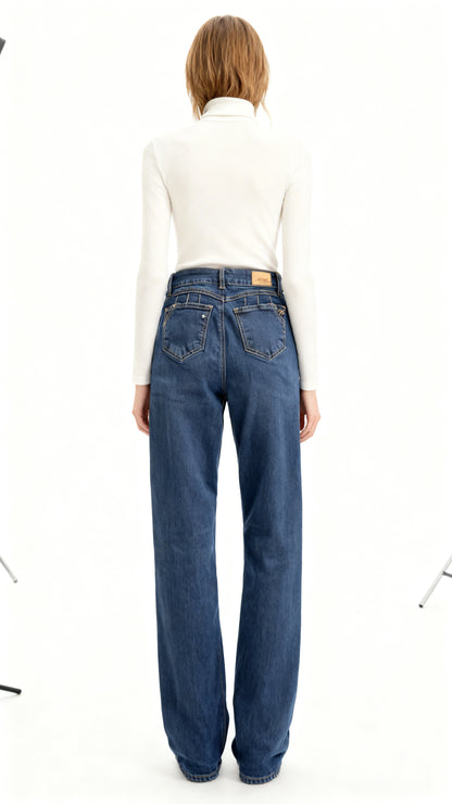 Jeans Mujer semirecto Azul