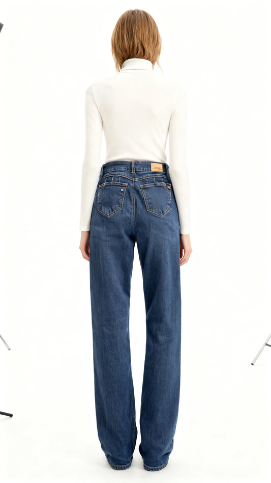 Jeans Mujer semirecto Azul