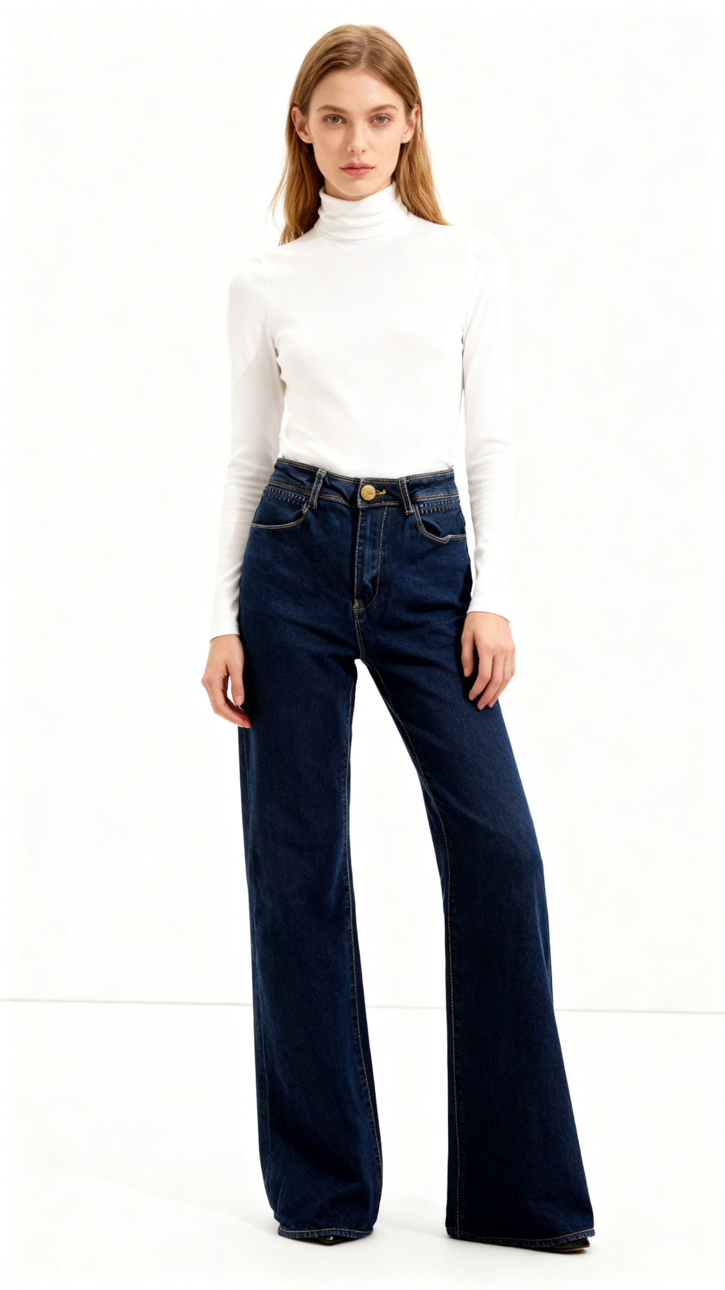 Jeans  Mujer azul recto elasticado