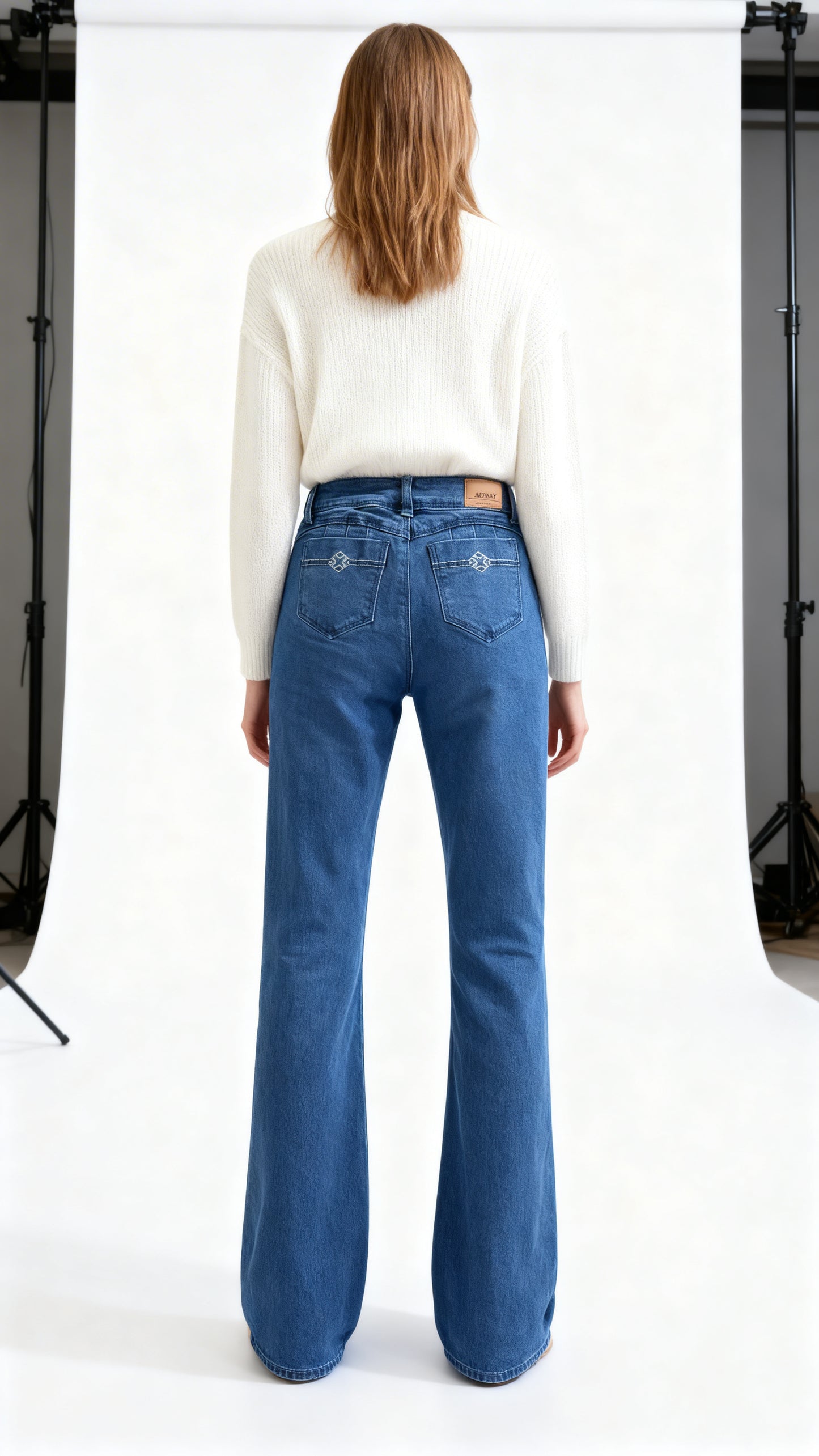 Jeans Mujer Recto Azul