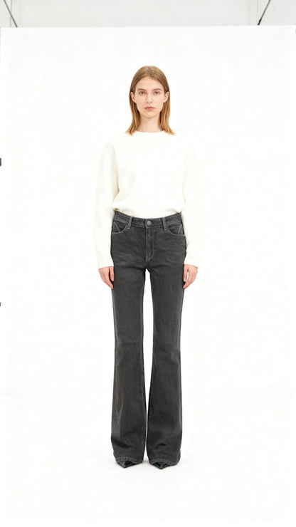 Jeans Mujer Negro Recto
