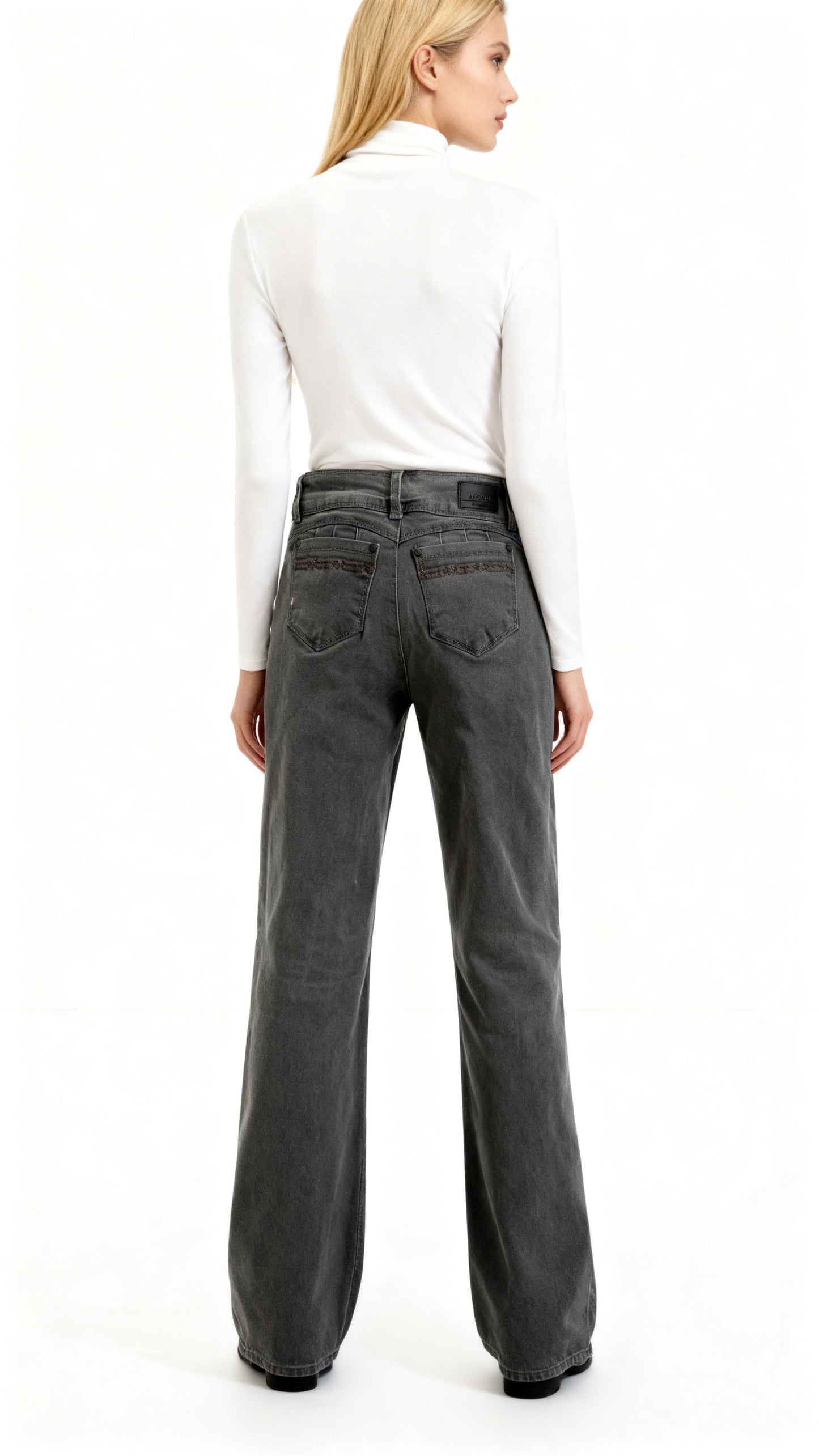 Jeans Mujer gris Semirecto
