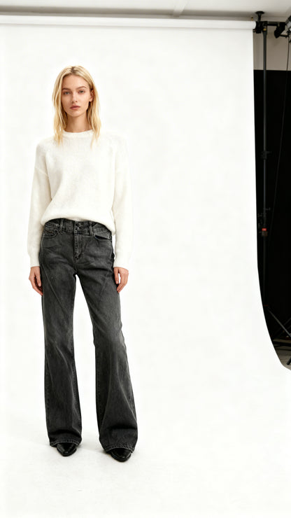 Jeans Mujer gris Semirecto