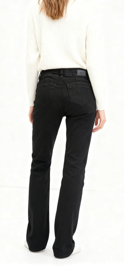 Jeans Mujer Semirecto Negro