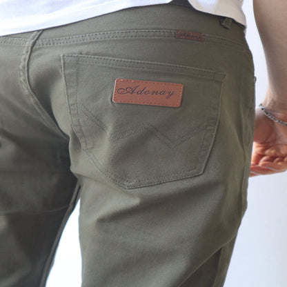 Jeans Hombre Verde  recto elasticado