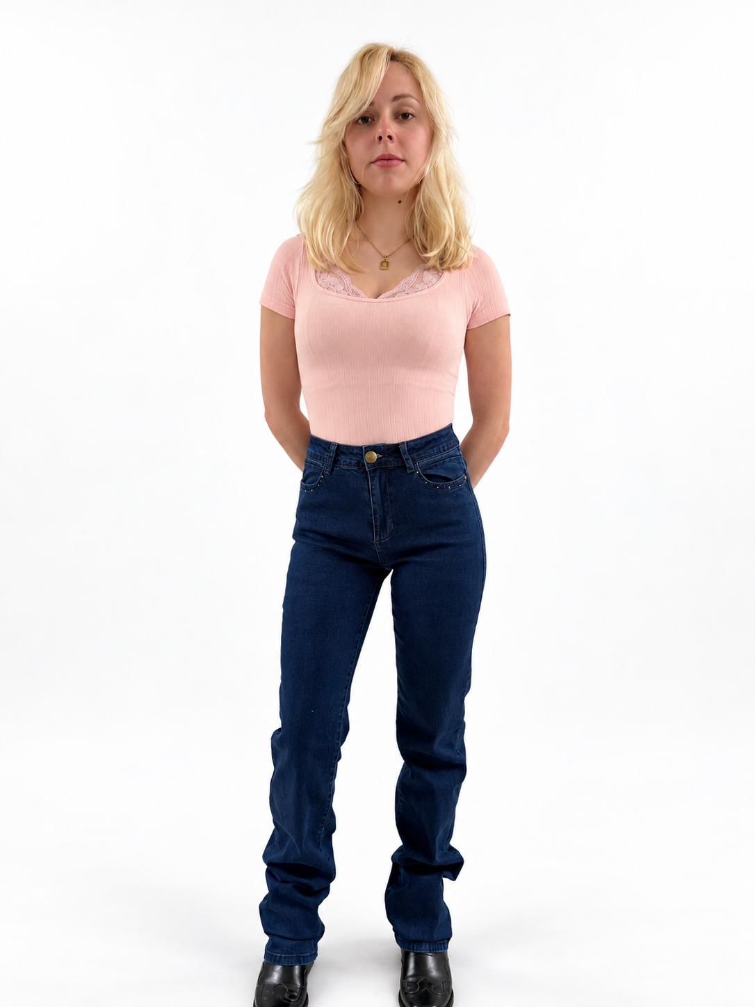 JEANS  Mujer Recto  Azul Marino