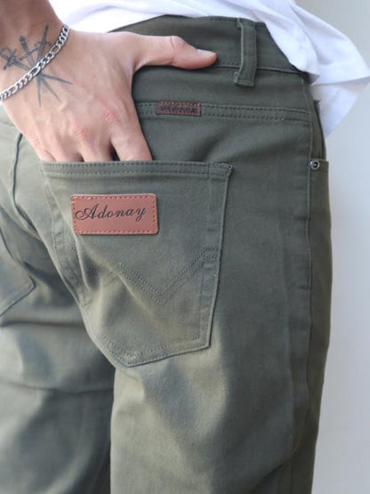 Jeans Hombre Verde  recto elasticado