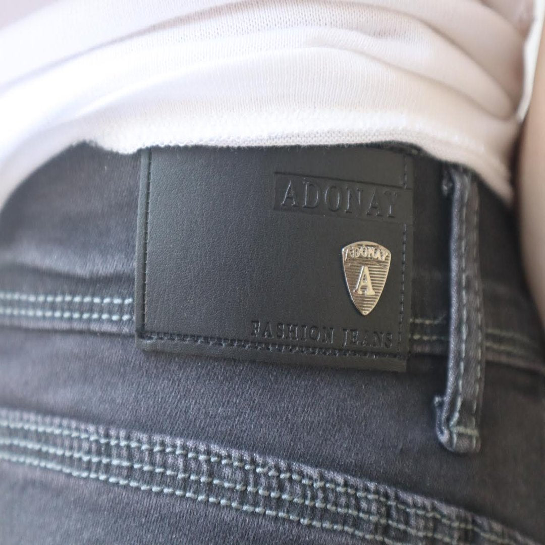Jeans Hombre Gris semi pitillo elasticado