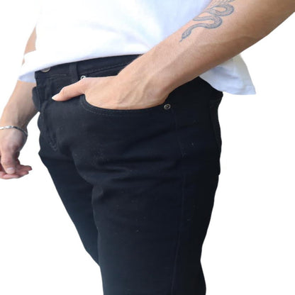 Jeans Hombre Negro recto elasticado