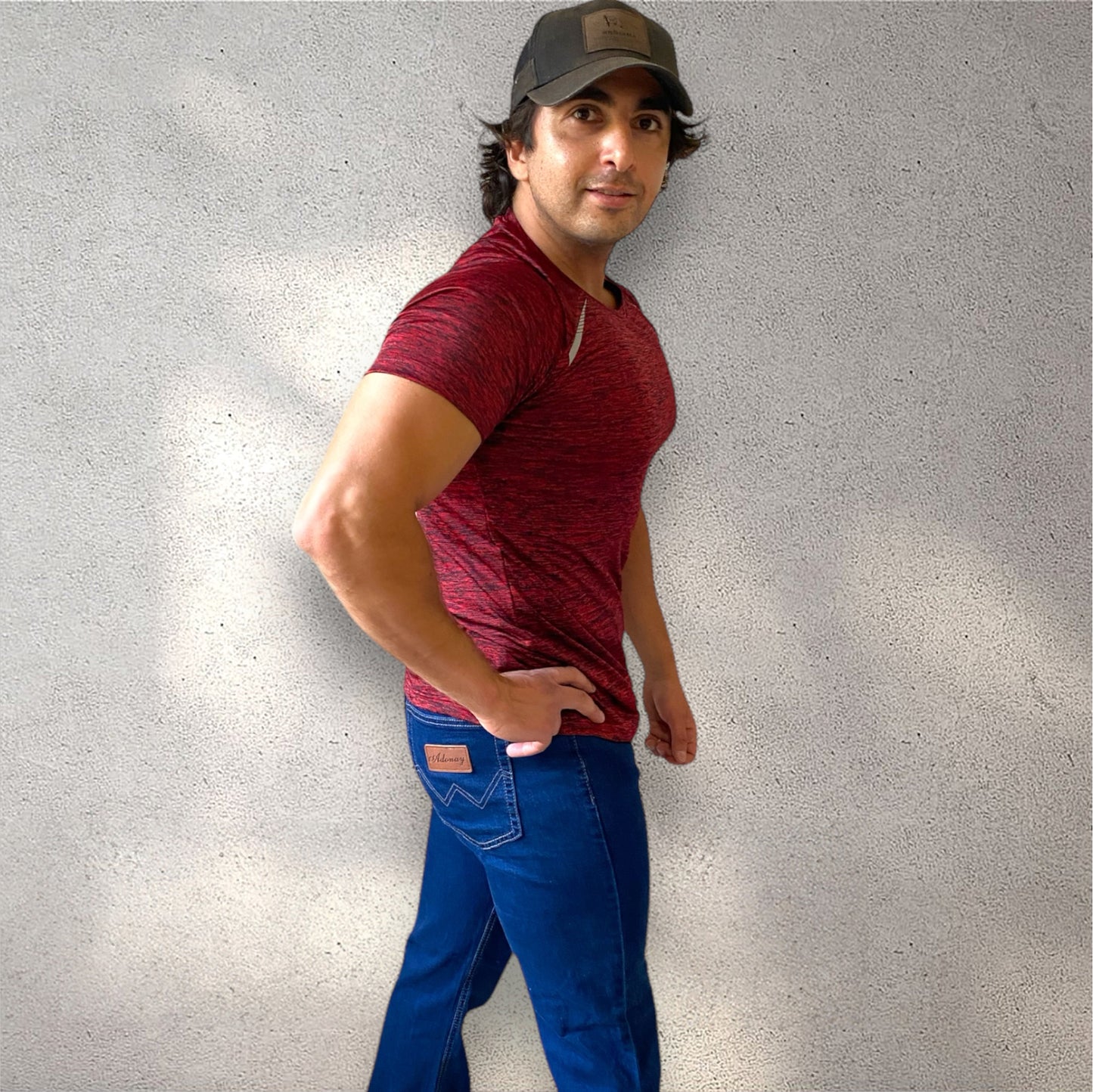Jeans Hombre azul  recto elasticado