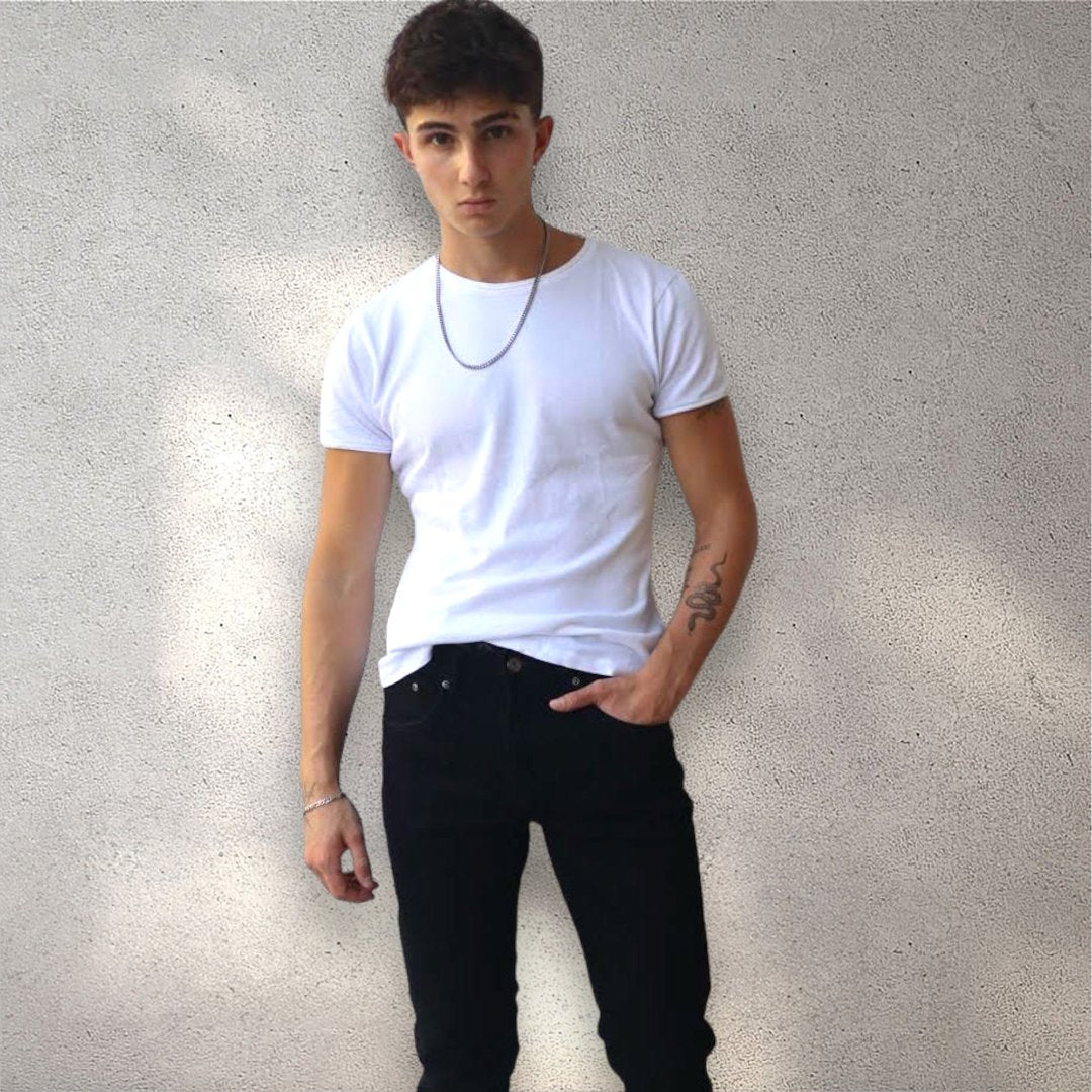 Jeans Hombre Negro recto elasticado