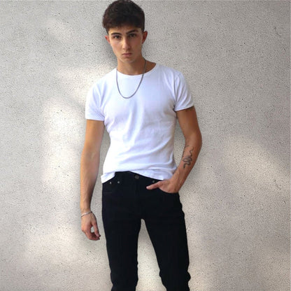 Jeans Hombre Negro recto elasticado