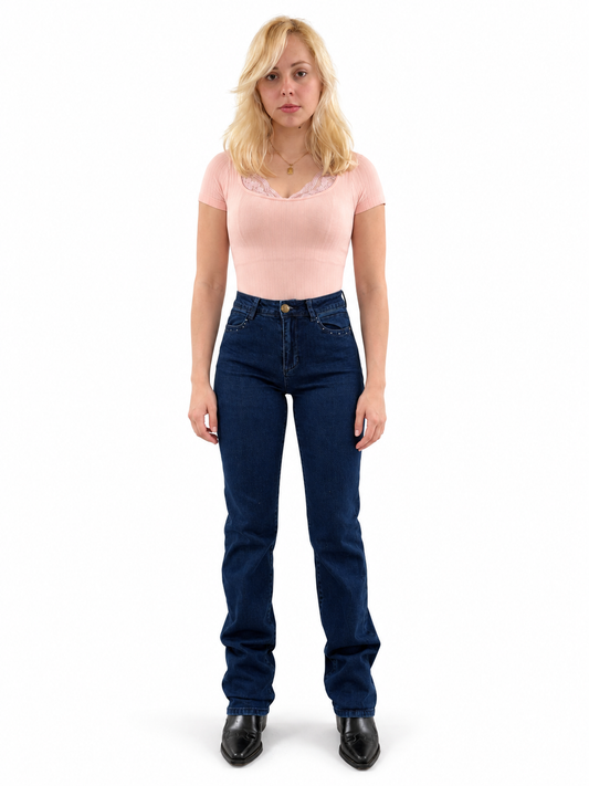 JEANS  Mujer Recto  Azul Marino