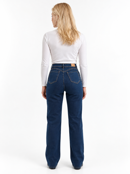 Jeans  Mujer azul full recto elasticado TA4477