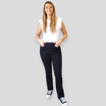 Jeans tiro alto recto negro